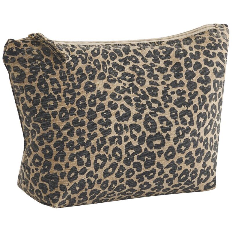 Westford Mill Leopard Print Canvas Accessory Bag
