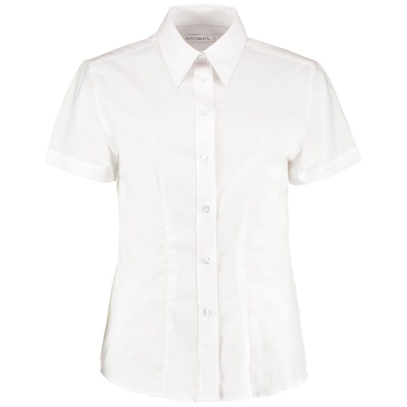 Kustom Kit Ladies Short Sleeve Tailored Workwear Oxford Shirt