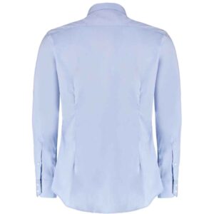 Kustom Kit Slim Fit Stretch Long Sleeve Oxford Shirt