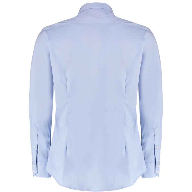 Kustom Kit Slim Fit Stretch Long Sleeve Oxford Shirt