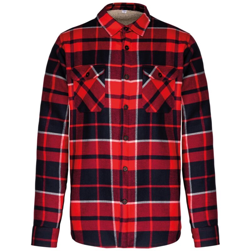 Kariban Sherpa Lined Checked Shirt Jacket