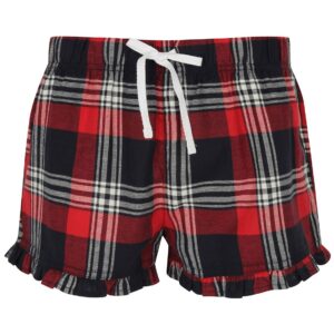 SF Clothing Ladies Tartan Frill Lounge Shorts