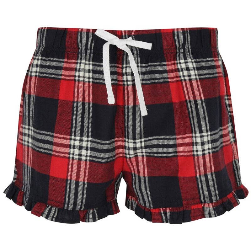 SF Clothing Ladies Tartan Frill Lounge Shorts
