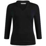 Kustom Kit Ladies 3/4 Sleeve Mandarin Collar Top