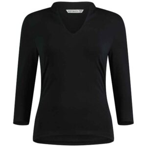 Kustom Kit Ladies 3/4 Sleeve Mandarin Collar Top