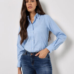 Kustom Kit Ladies Long Sleeve Tailored Workwear Oxford Shirt