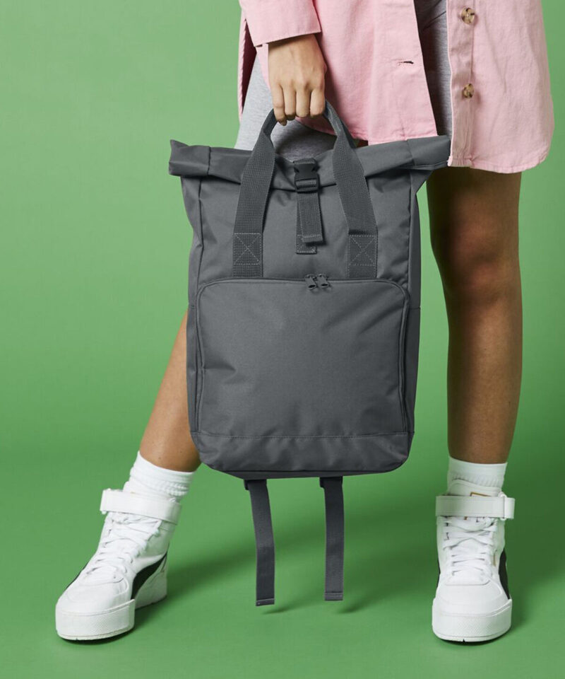 BagBase Recycled Twin Handle Roll-Top Backpack