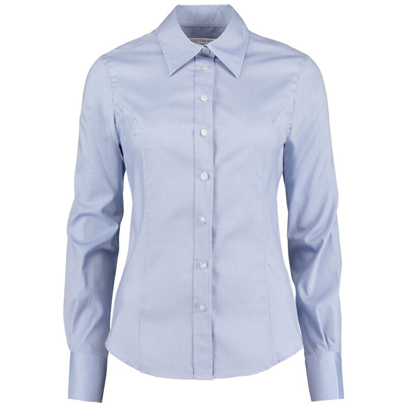 Kustom Kit Ladies Premium Long Sleeve Tailored Oxford Shirt