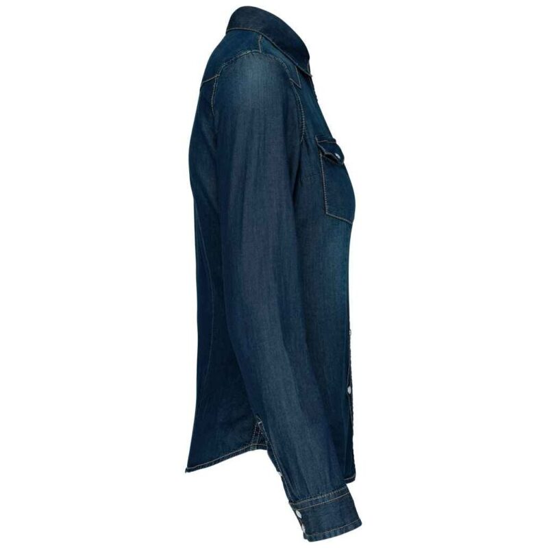 Kariban Ladies Long Sleeve Denim Shirt
