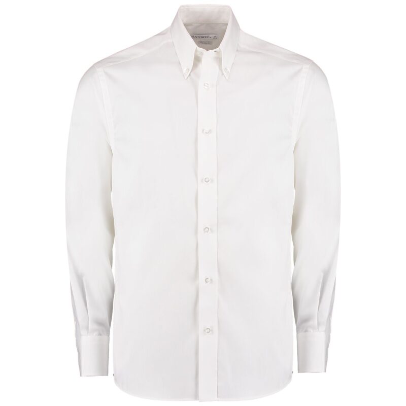 Kustom Kit Premium Long Sleeve Tailored Oxford Shirt