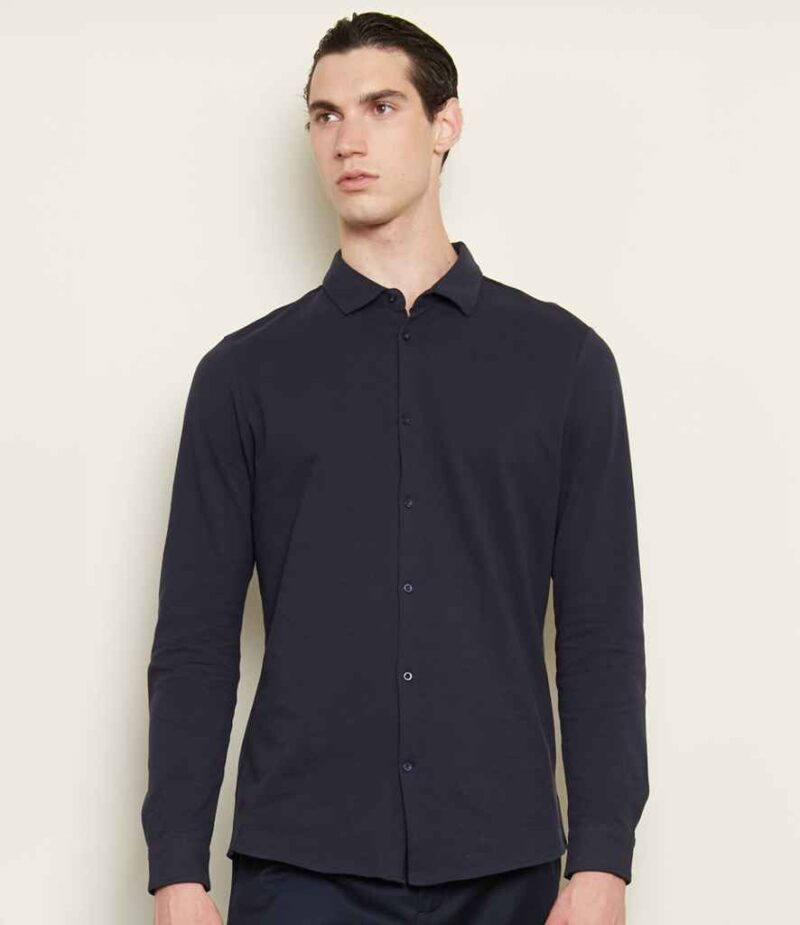 NEOBLU Basile Organic Cotton Long Sleeve Pique Shirt