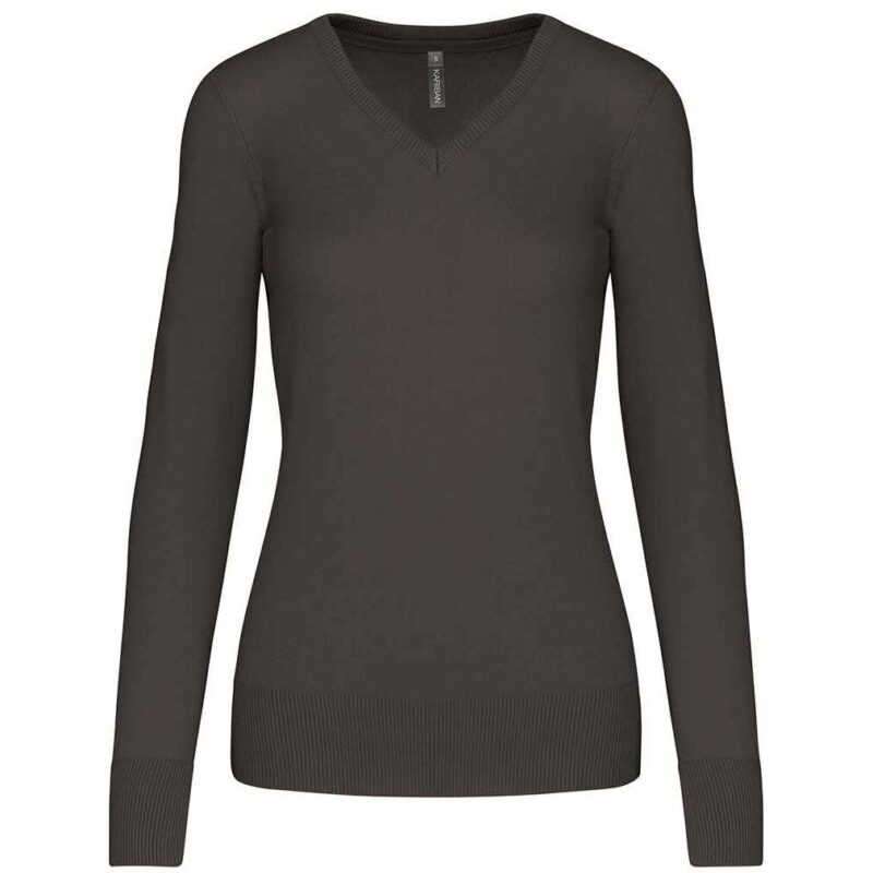 Kariban Ladies Cotton Acrylic V Neck Sweater