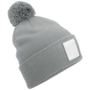 Beechfield Applique Patch Pom Beanie