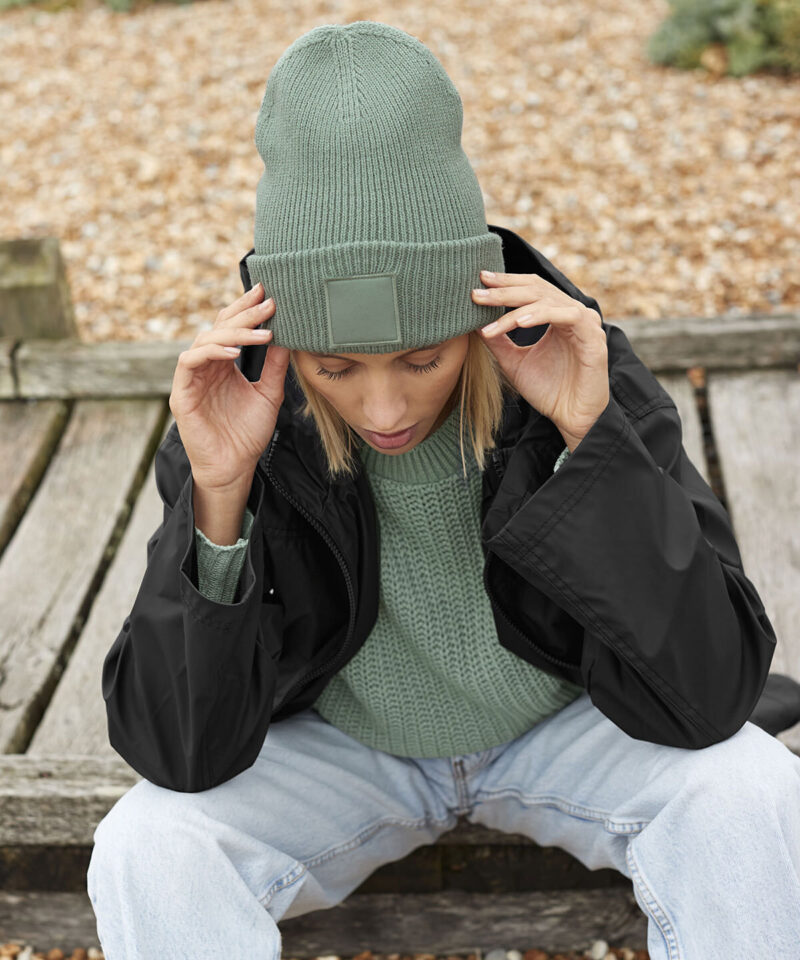 Beechfield Deep Cuff Tonal Patch Beanie