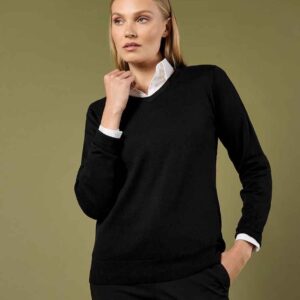 Kustom Kit Ladies Arundel Cotton Acrylic V Neck Sweater