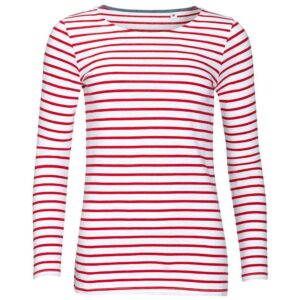 SOL'S Ladies Marine Long Sleeve Striped T-Shirt