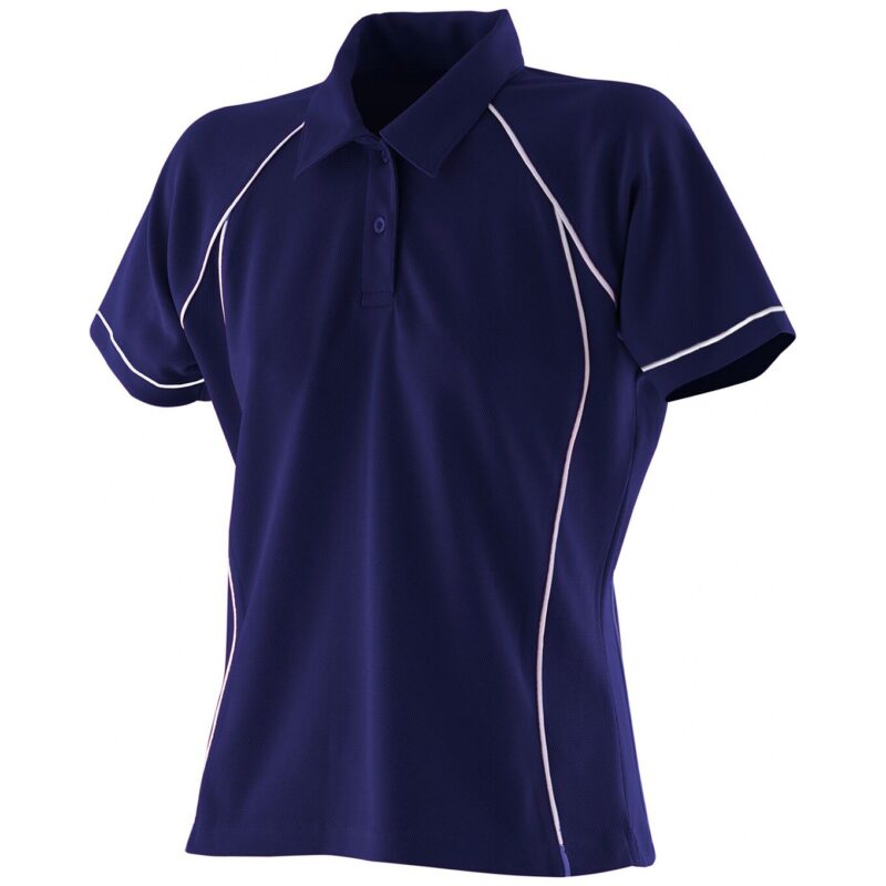 Finden + Hales Ladies Performance Piped Polo Shirt
