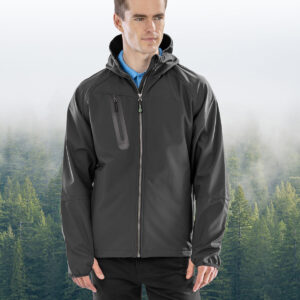 Result Recycled Three Layer Printable Hooded Soft Shell Jacket