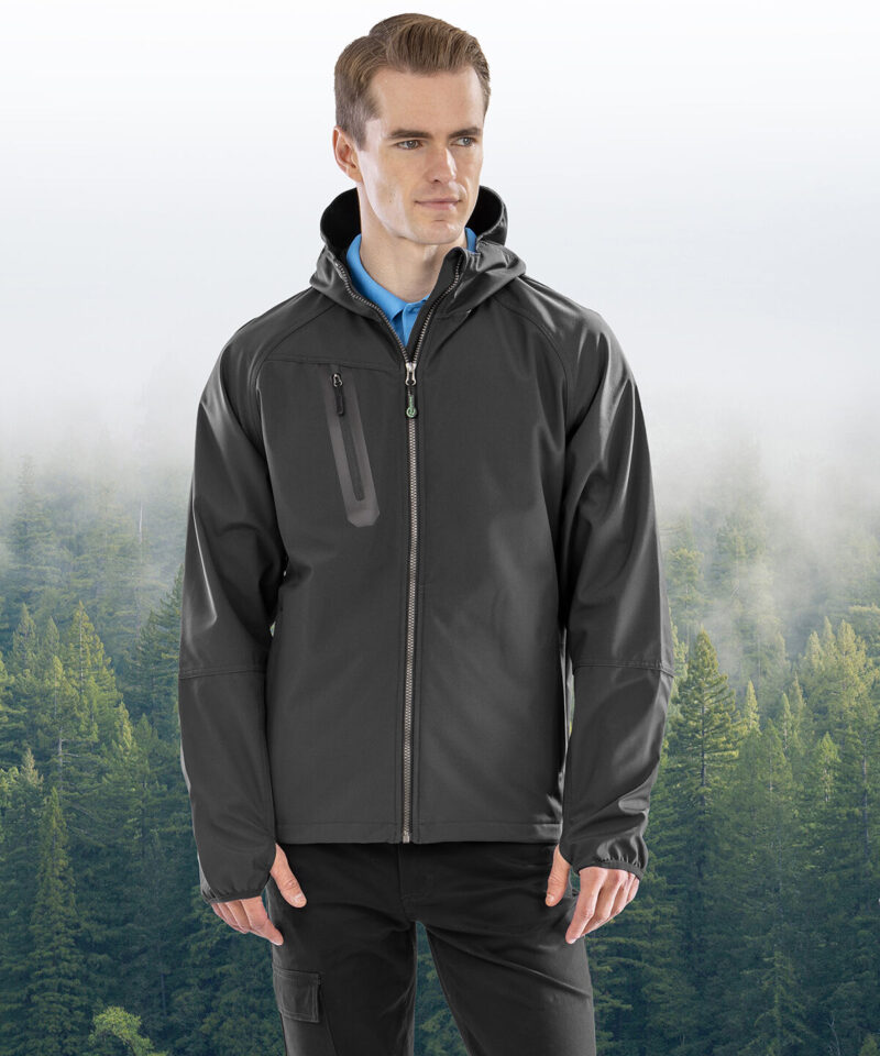 Result Recycled Three Layer Printable Hooded Soft Shell Jacket