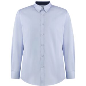 Kustom Kit Premium Long Sleeve Contrast Tailored Oxford Shirt
