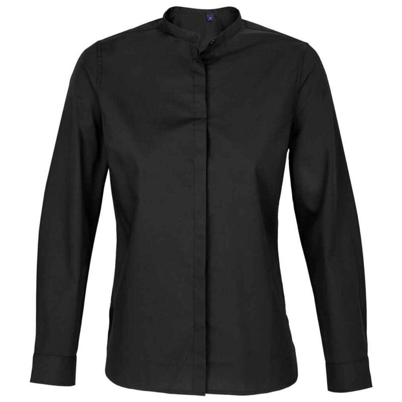 NEOBLU Ladies Bart Mao Collar Long Sleeve Poplin Shirt
