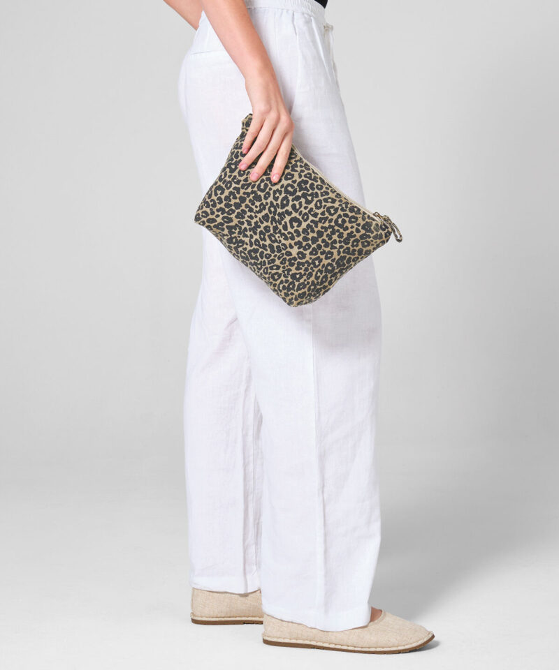 Westford Mill Leopard Print Canvas Accessory Bag