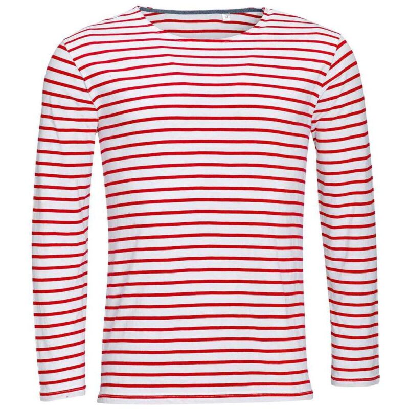 SOL'S Marine Long Sleeve Striped T-Shirt