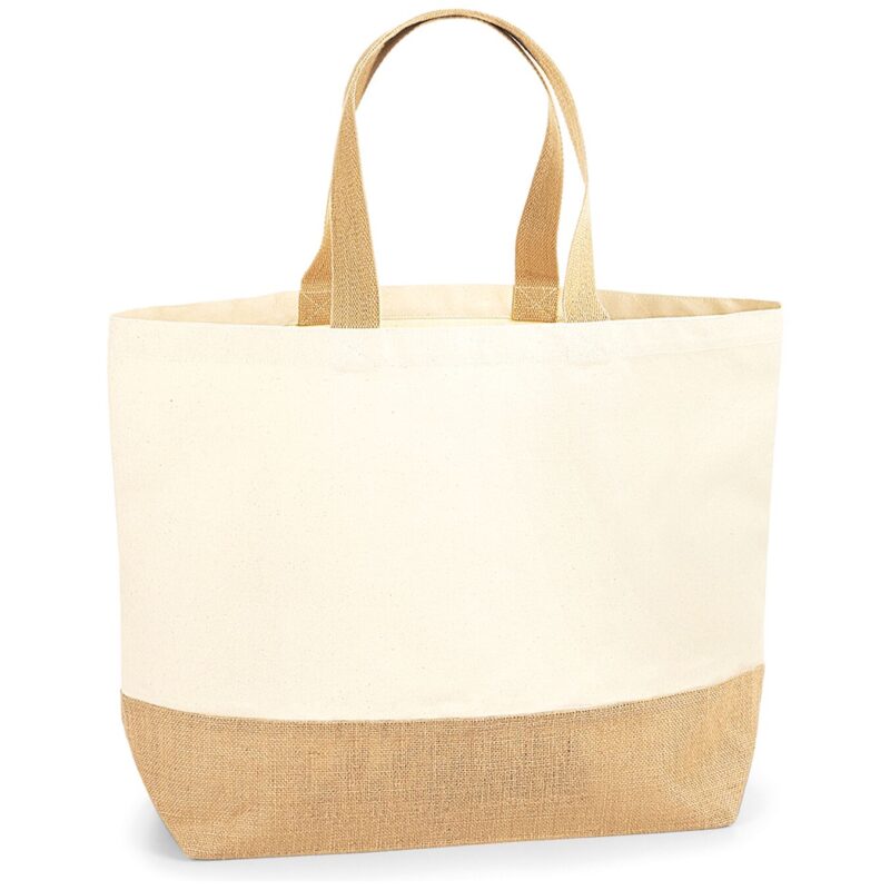Westford Mill Jute Base Canvas Tote XL Bag