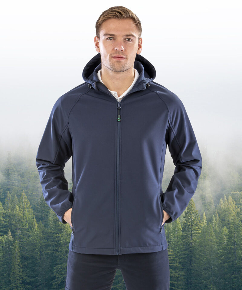 Result Recycled Three Layer Printable Hooded Soft Shell Jacket