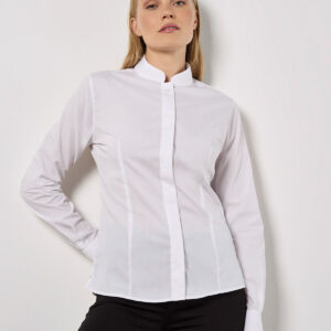 Kustom Kit Ladies Long Sleeve Tailored Mandarin Collar Shirt