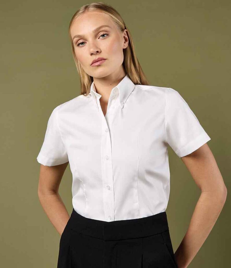 Kustom Kit Ladies Premium Short Sleeve Tailored Oxford Shirt