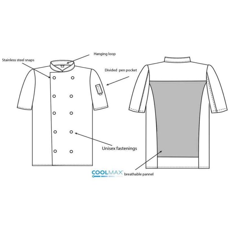 ADC Short Sleeve Coolmax Chef's Jacket