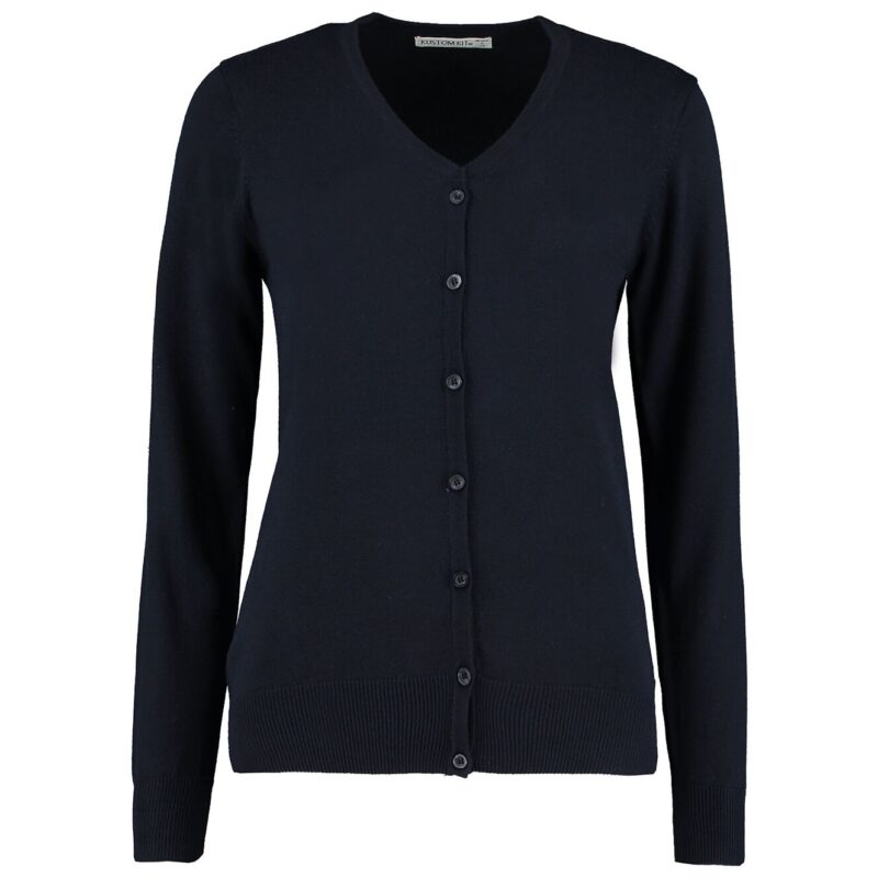 Kustom Kit Ladies Arundel Cotton Acrylic V Neck Cardigan
