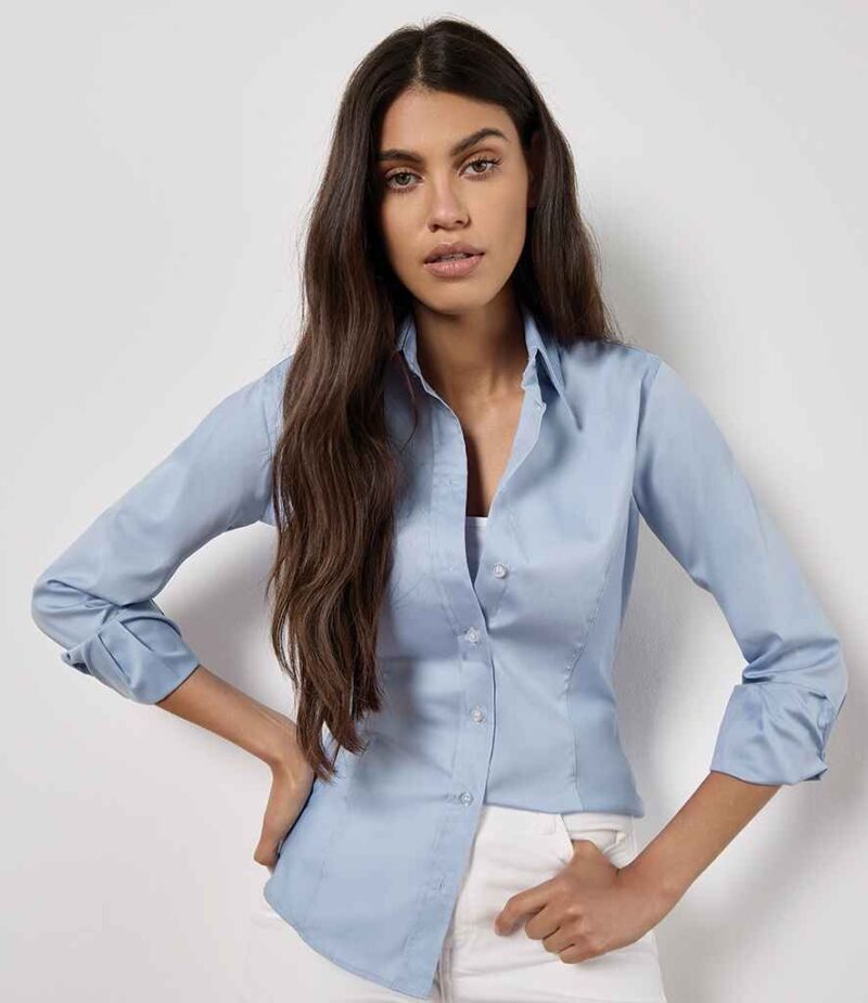 Kustom Kit Ladies Premium Long Sleeve Tailored Oxford Shirt
