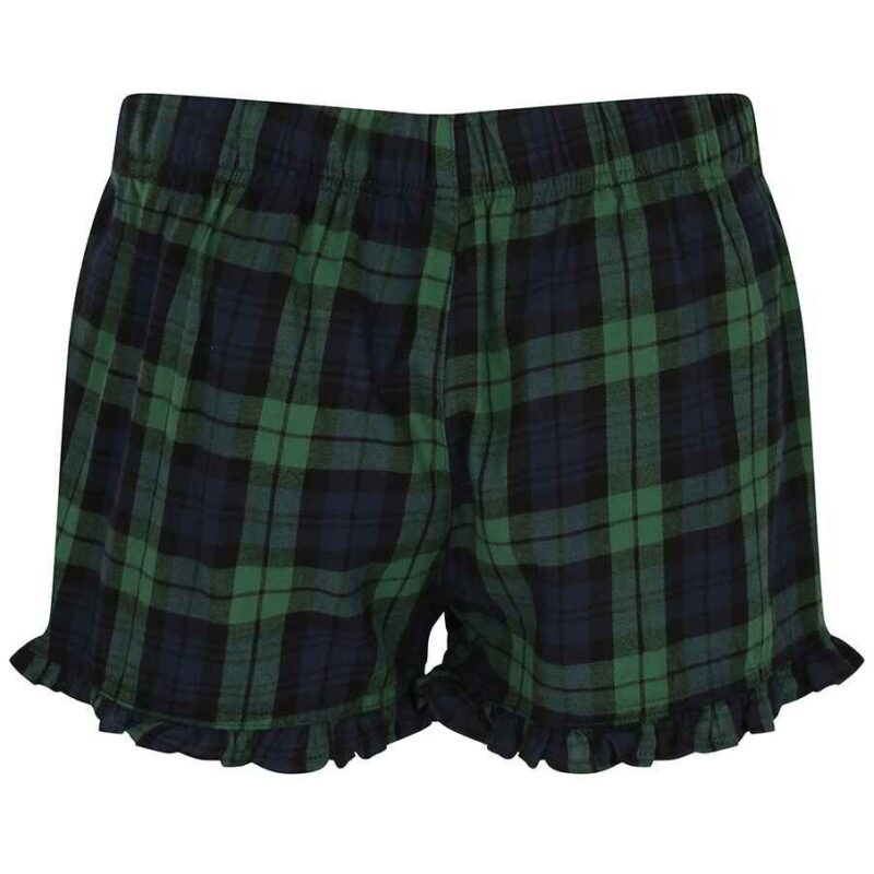 SF Clothing Ladies Tartan Frill Lounge Shorts