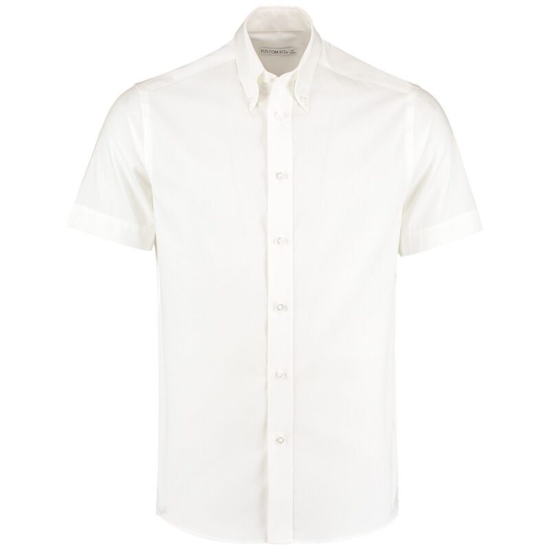 Kustom Kit Premium Short Sleeve Tailored Oxford Shirt