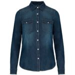 Kariban Ladies Long Sleeve Denim Shirt