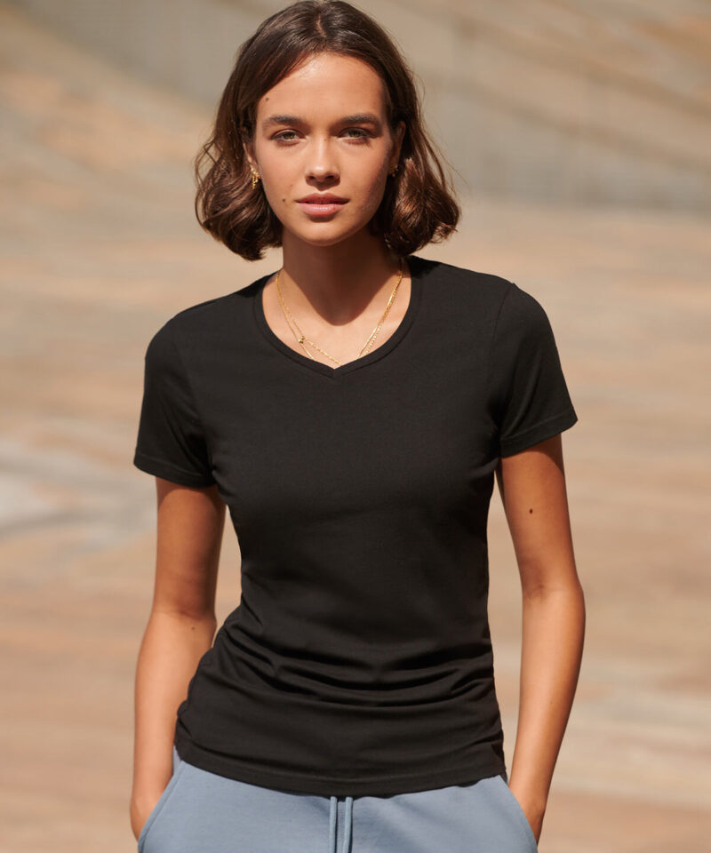 SF Clothing Ladies Feel Good Stretch V Neck T-Shirt