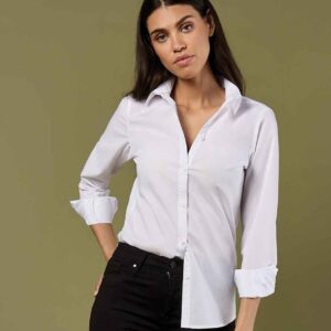 Kustom Kit Ladies Long Sleeve Tailored Poplin Shirt