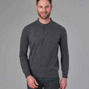 Brook Taverner Casper Knitted Long Sleeve Polo Shirt