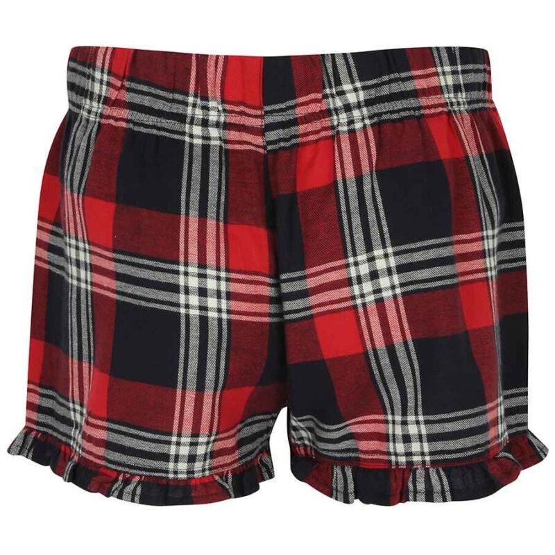 SF Clothing Ladies Tartan Frill Lounge Shorts