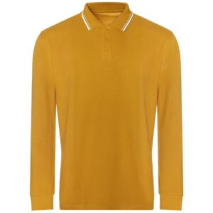 AWDis Long Sleeve Tipped 100 Polo Shirt