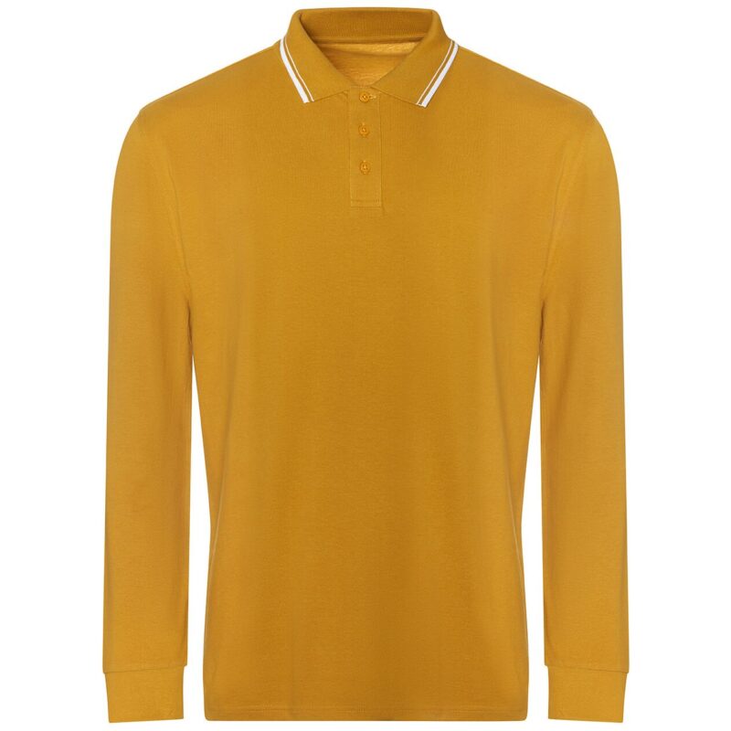 AWDis Long Sleeve Tipped 100 Polo Shirt