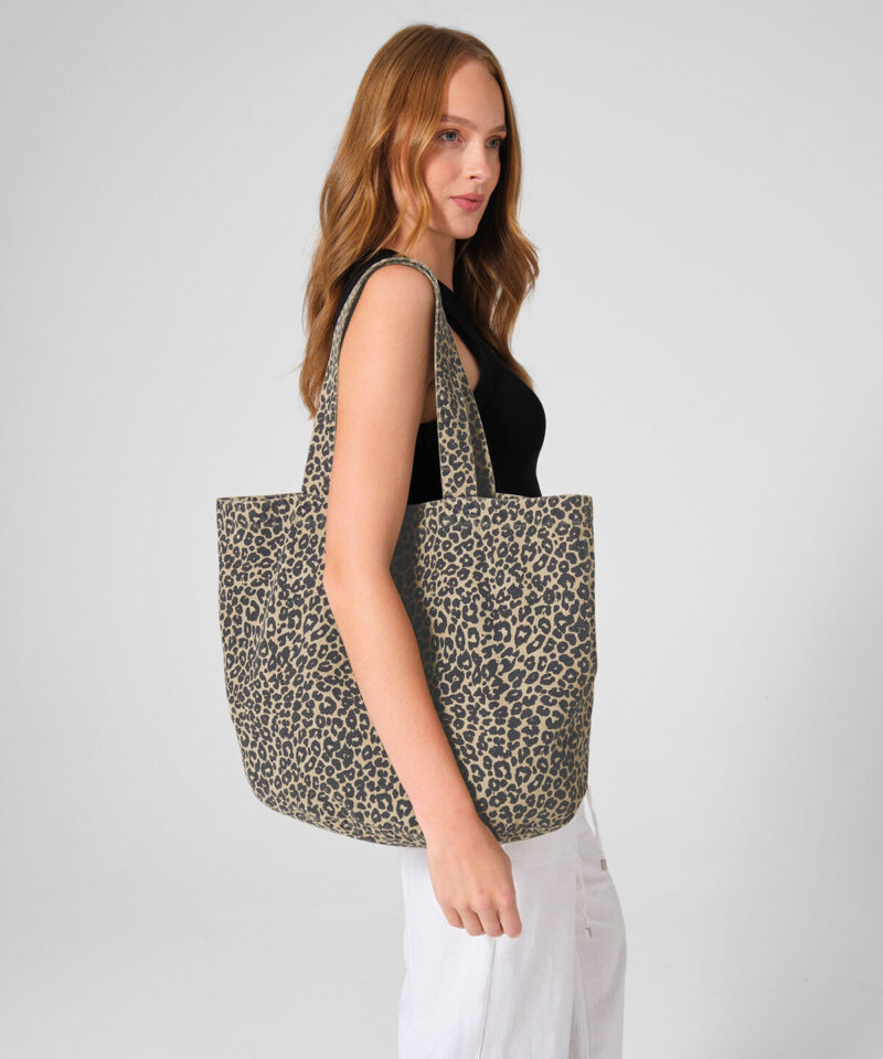 Westford Mill Leopard Print Canvas Shopper