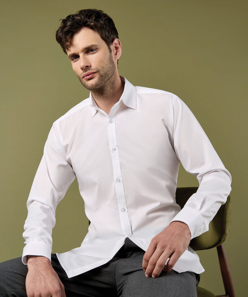 Kustom Kit Long Sleeve Slim Fit Business Shirt