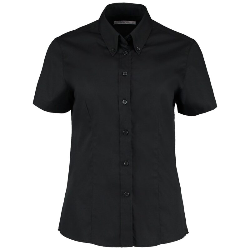 Kustom Kit Ladies Premium Short Sleeve Tailored Oxford Shirt