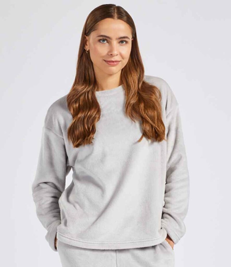 Brand Lab Ladies Plush Fleece Crew Neck Sweatshirt