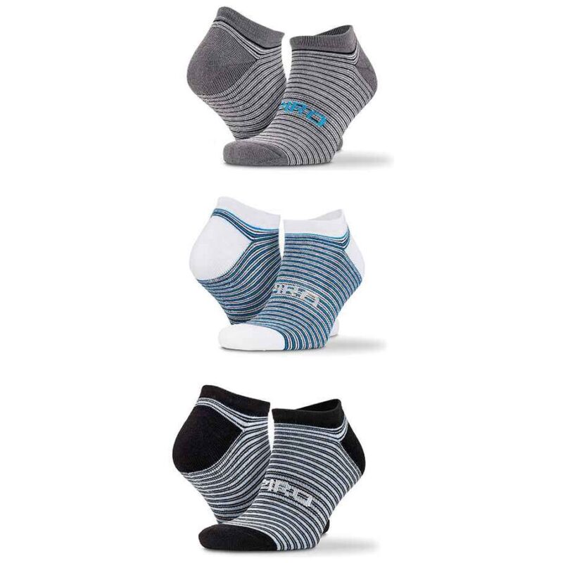 Spiro 3 Pack Mixed Stripe Sneaker Socks