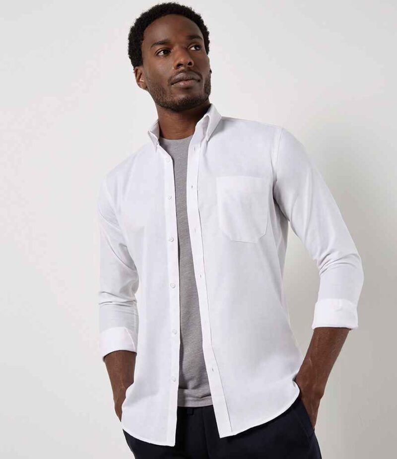 Kustom Kit Long Sleeve Slim Fit Workwear Oxford Shirt