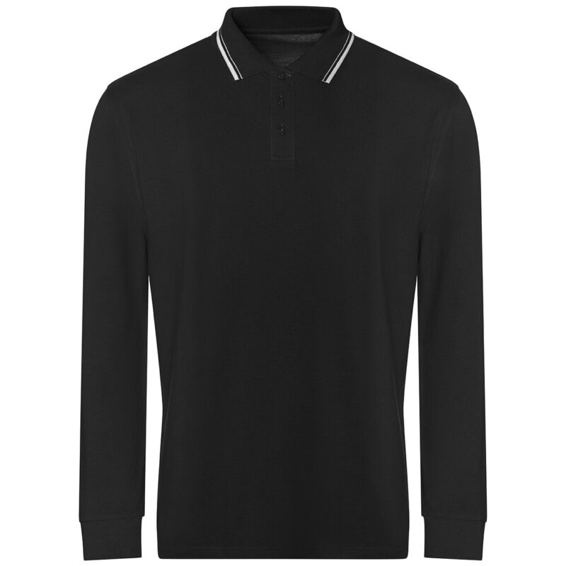 AWDis Long Sleeve Tipped 100 Polo Shirt